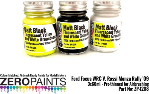 Ford Focus WRC V paint set. Rossi Monza Rally `09 3x30ml Zero Paints ZP-1208