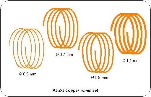 Zdjęcie Zestaw drutów miedzianych 0,5; 0,7; 0,9; 1,1 mm ABER ADZ-3