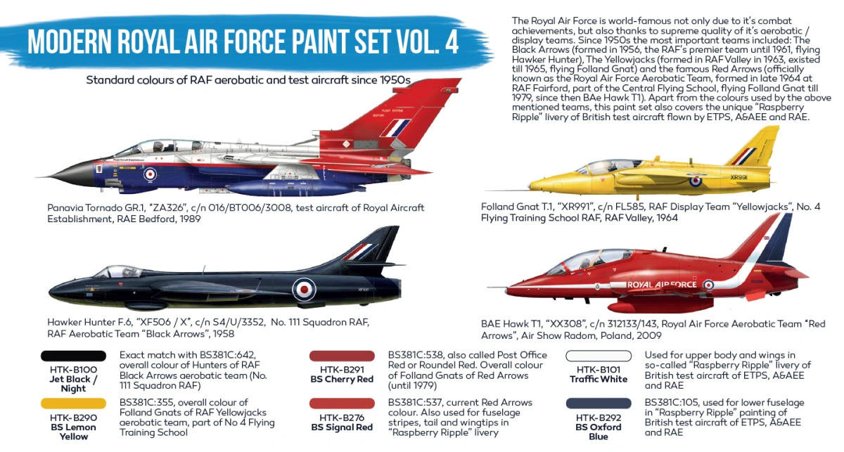 Zdjęcie Zestaw farb Modern Royal Air Force Paint Set Vol. 4 6x17ml Hataka HTK-BS85