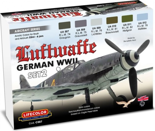 German WWII Luftwaffe Paint Set 2 6x22ml Lifecolor CS07