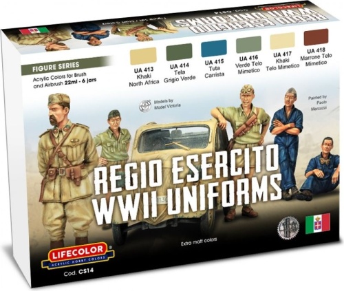Regio Esercito WWII Uniforms paint set 6x22ml Lifecolor CS14