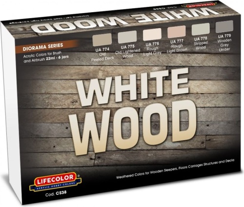 White Wood paint set 6x22ml Lifecolor CS38