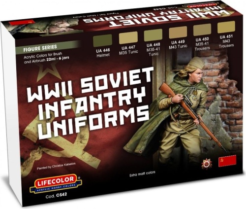 WWII Soviet Infantry Uniforms paint set 6x22ml Lifecolor CS42