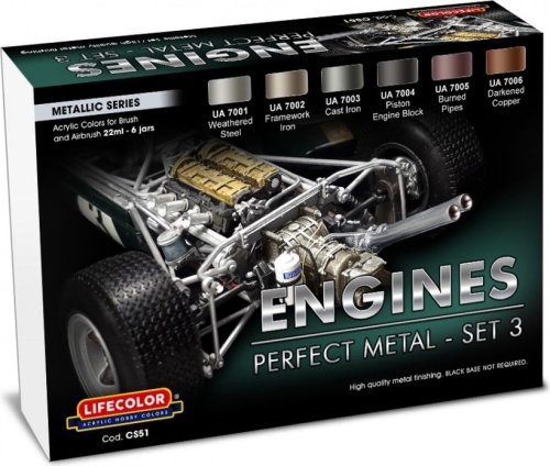 Engines paint set 6x22ml Lifecolor CS51