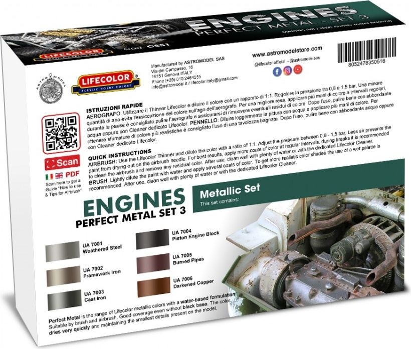 Zdjęcie Zestaw farb Engines 6x22ml Lifecolor CS51