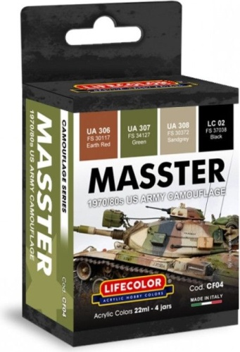 MASSTER 1970s/80s US Army Camouflage 4x22ml paint set Lifecolor CF04
