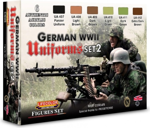 German WWII Uniforms Paint Set 2 6x22ml Lifecolor CS05