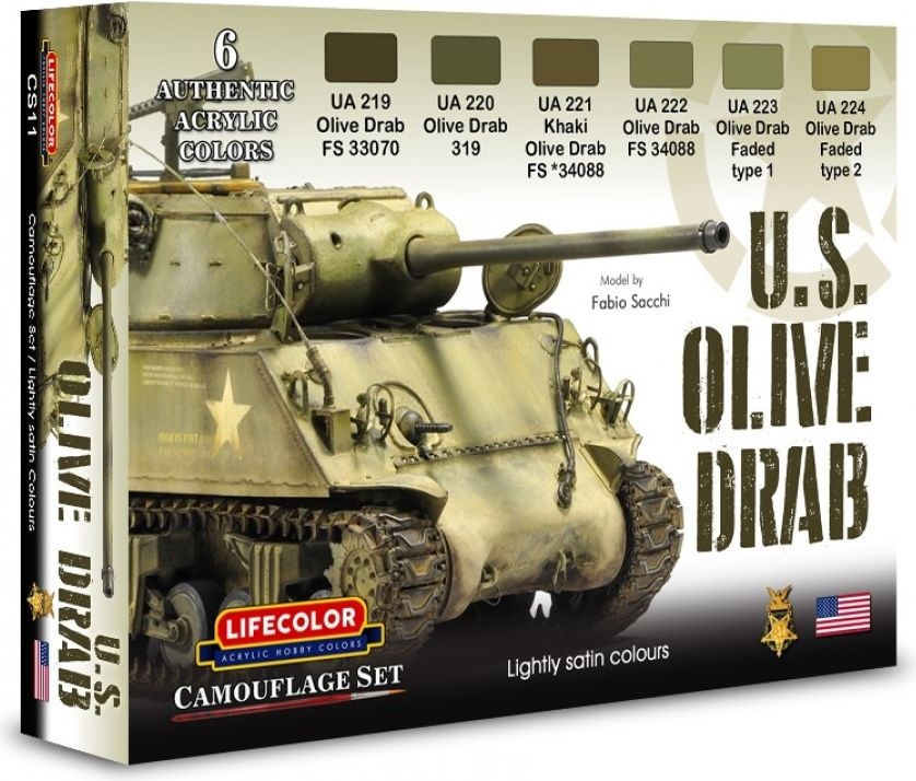 Zdjęcie Zestaw farb U.S. Olive Drab 6x22ml Lifecolor CS11