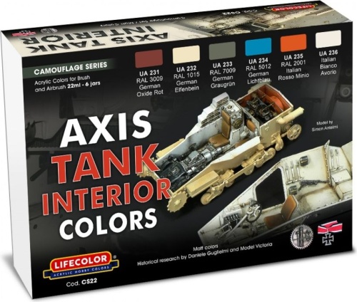 Axis Tank Interior Colors 6x22ml Lifecolor CS22 paint set