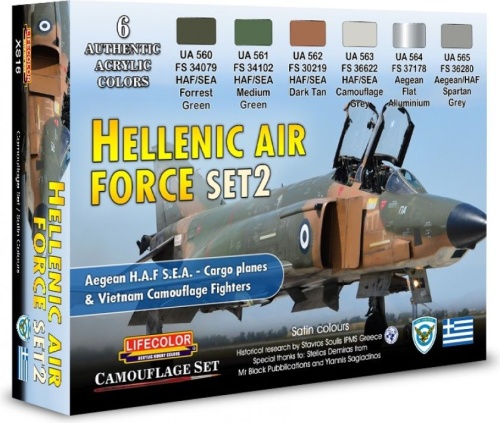 Hellenic Air Force Paint Set 2 6x22ml Lifecolor XS16