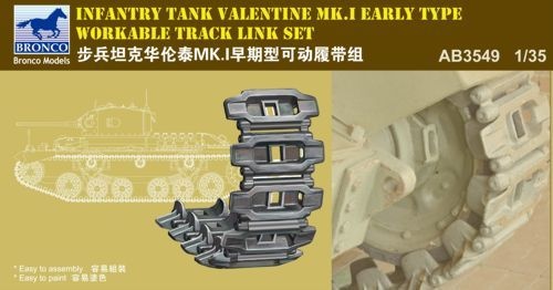 Infantry Tank Valentine Mk.I Early Type Working Tracks 1:35 Bronco AB3549