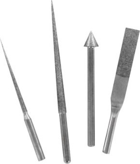 Set of diamond accessories: reamers and file (4 pcs.) Shesto PFL6009-S