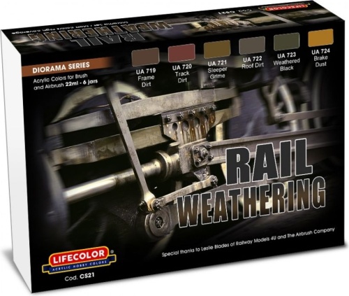 Rail Weathering paint set 6x22ml Lifecolor CS21