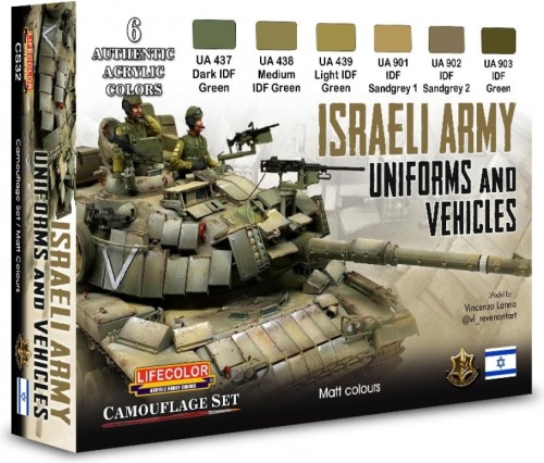 Israeli Army Uniforms and Vehicles paint set 6x22ml Lifecolor CS32