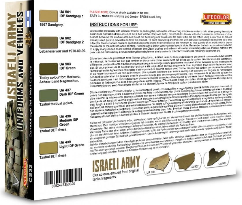 Zdjęcie Zestaw farb Israeli Army Uniforms and Vehicles 6x22ml Lifecolor CS32