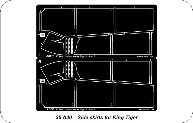Zdjęcie Osłony boczne do Tiger II 1:35 ABER 35A040