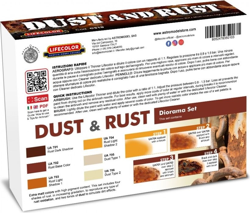 Zdjęcie Zestaw farb Dust and Rust 6x22ml Lifecolor CS10