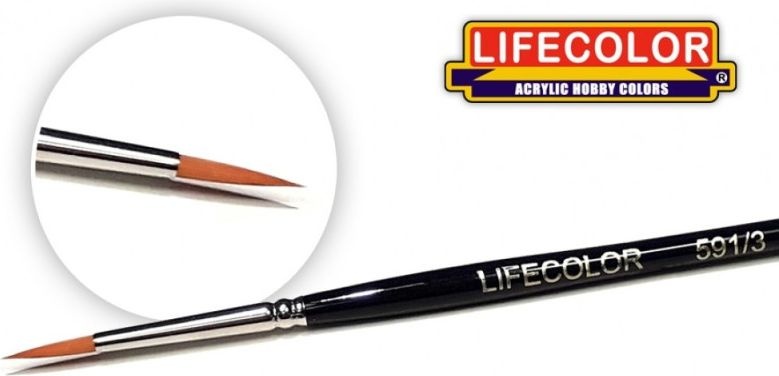 Zdjęcie Pędzel syntetyczny długowłosy 3 Lifecolor TA5913