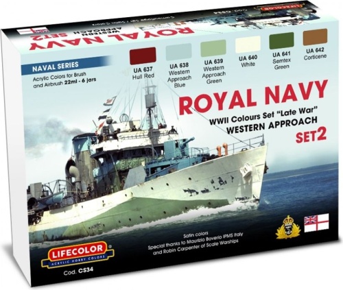 Royal Navy WWII Paint Set 2 Western Approach Late War 6x22ml Lifecolor CS34
