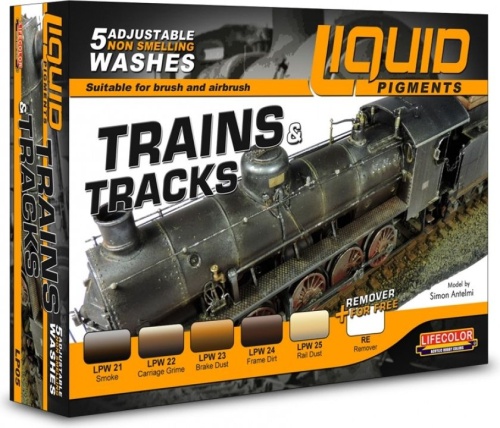 Trains & Tracks paint set 5x22ml Lifecolor LP05