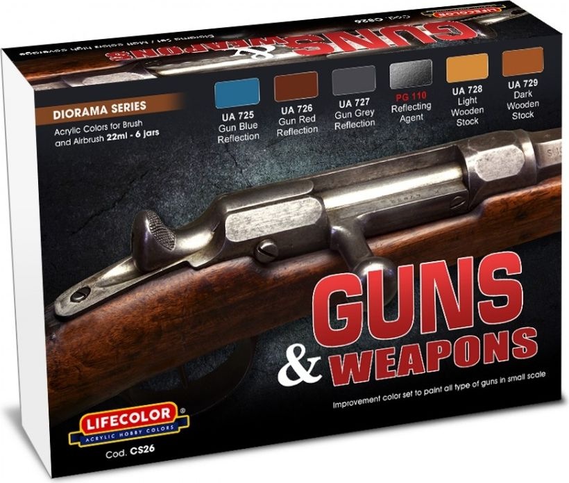 Zdjęcie Zestaw farb Guns & Weapons 6x22ml Lifecolor CS26