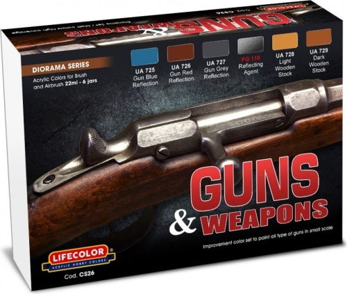 Guns & Weapons paint set 6x22ml Lifecolor CS26