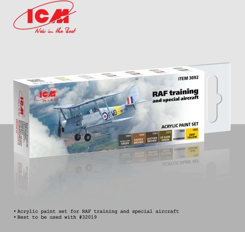 RAF training and special aircraft paint set 6x12ml ICM 3092