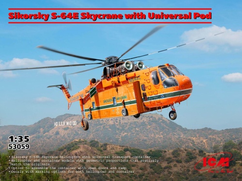 Sikorsky S-64E Skycrane with universal capsule 1:35 ICM 53059