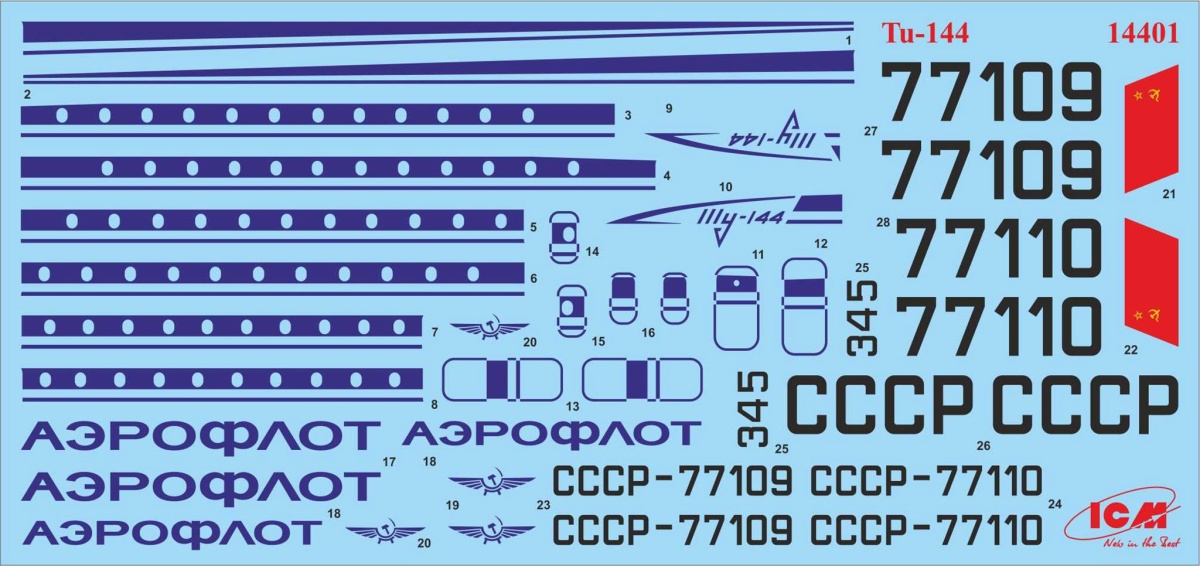 Zdjęcie Tupolew Tu-144 1:144 ICM 14401