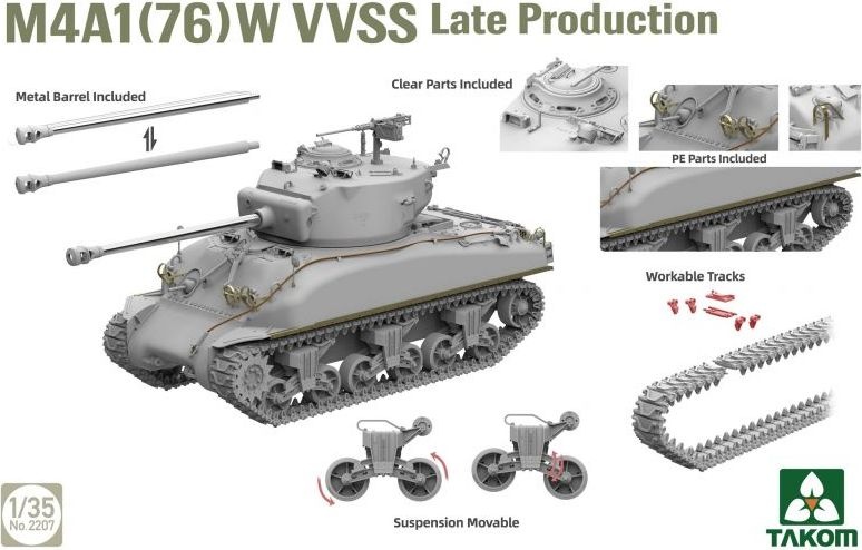 Zdjęcie M4A1(76)W VVSS Late Production 1:35 Takom 2207
