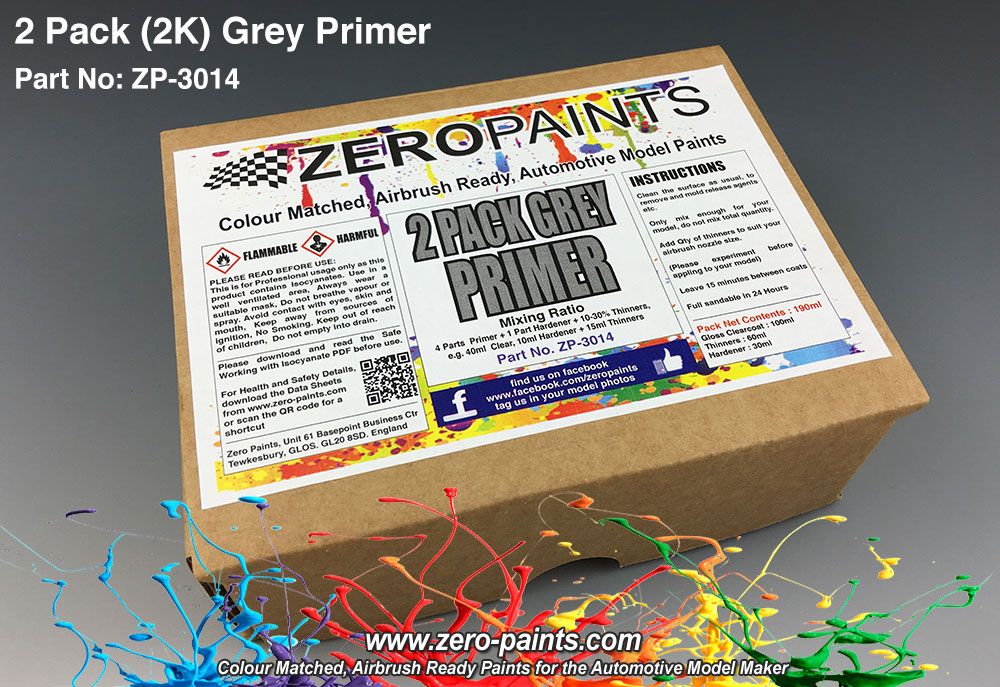 Zdjęcie Zestaw farb 2 Pack Grey Primer 1x100ml, 1x60ml, 1x30ml Zero Paints ZP-3014