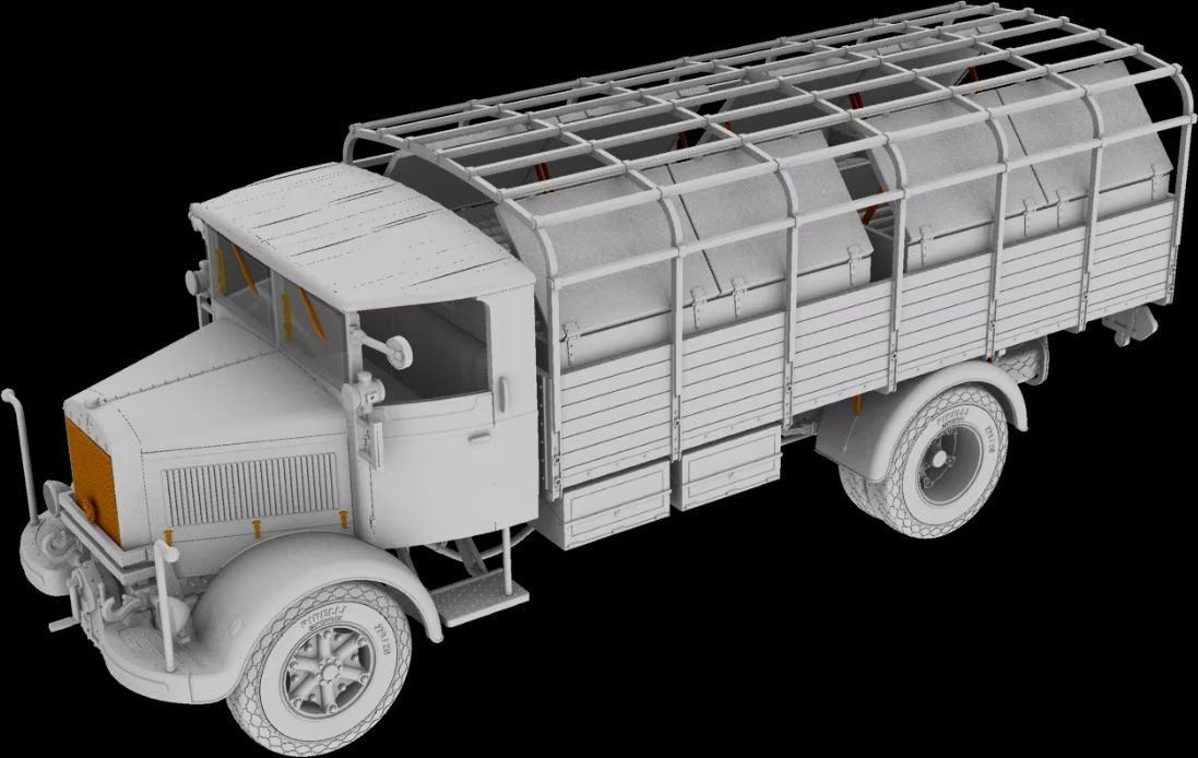 Zdjęcie Włoski samochód ciężarowy Autocannone 3Ro i transporter amunicji (2 w 1) 1:72 IBG 72095