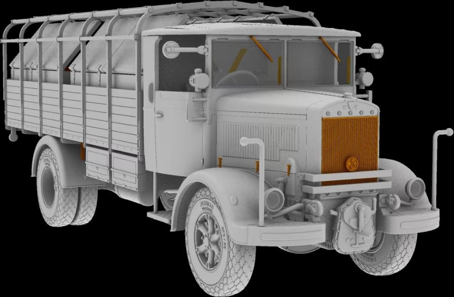 Zdjęcie Włoski samochód ciężarowy Autocannone 3Ro i transporter amunicji (2 w 1) 1:72 IBG 72095