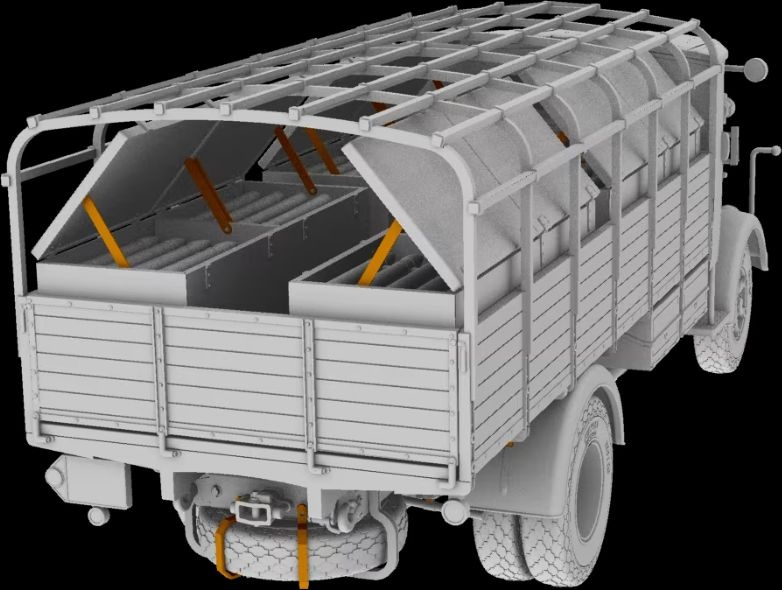 Zdjęcie Włoski samochód ciężarowy Autocannone 3Ro i transporter amunicji (2 w 1) 1:72 IBG 72095