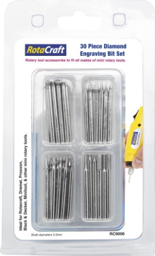 Shesto RC9006 diamond engraving bit set (30 pcs.)