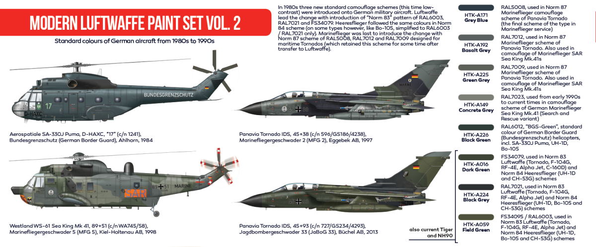 Zdjęcie Zestaw farb Modern Luftwaffe Paint Set Vol. 2 8x17ml Hataka HTK-AS55