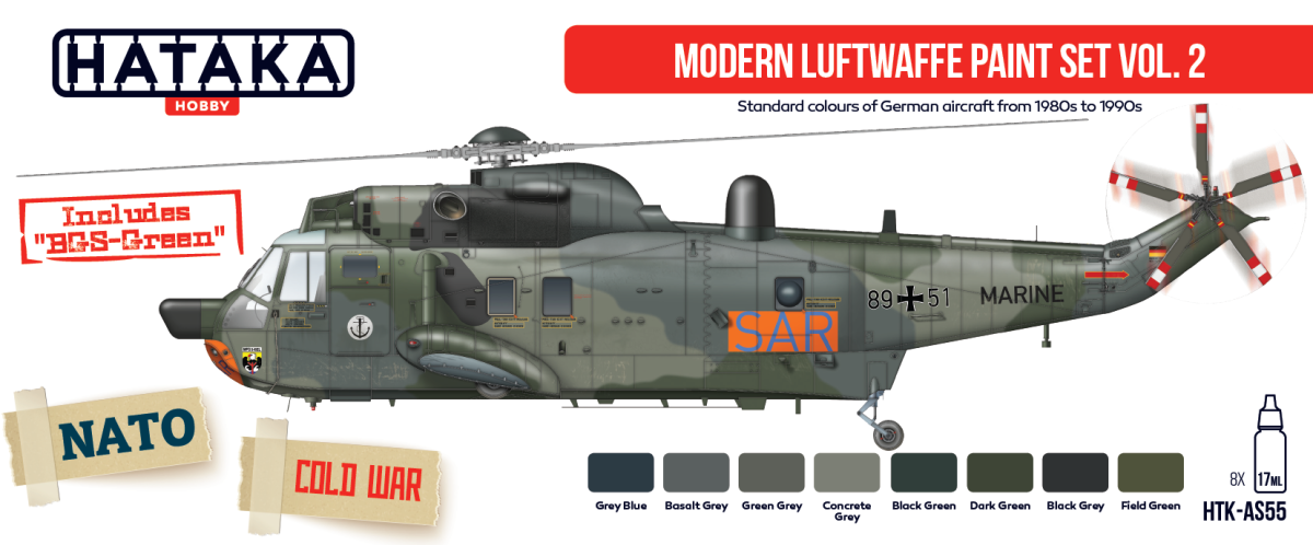 Zdjęcie Zestaw farb Modern Luftwaffe Paint Set Vol. 2 8x17ml Hataka HTK-AS55