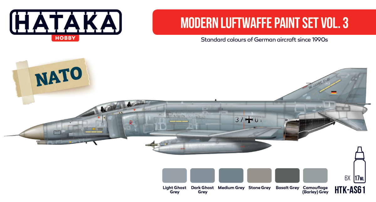Zdjęcie Zestaw farb Modern Luftwaffe Paint Set Vol. 3 6x17ml Hataka HTK-AS61