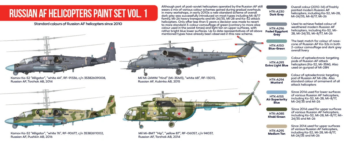 Zdjęcie Zestaw farb Russian AF Helicopters vol. 1 8x17ml Hataka HTK-AS86