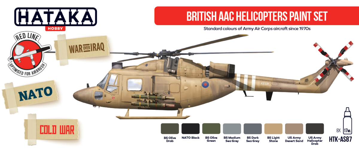 Zdjęcie Zestaw farb British AAC Helicopters 8x17ml Hataka HTK-AS87