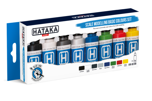 Hataka BS100 Scale modelling basic colors set (8pcs)