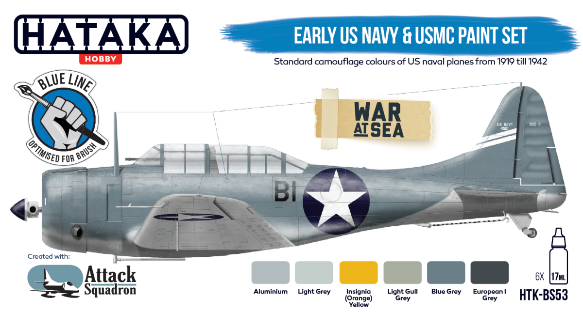 Zdjęcie Zestaw farb Early US Navy & USMC 6x17ml Hataka HTK-BS53