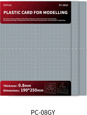 Printed polystyrene sheets 190 x 250 x 0.8mm (3 pcs.) DSPIAE PC-08GY