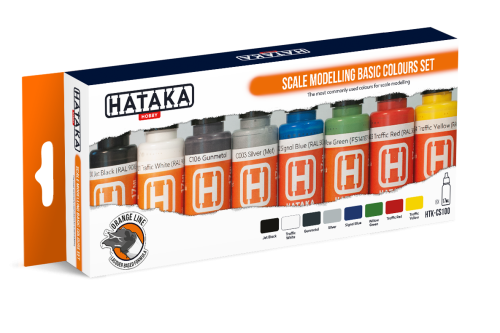 Hataka CS100 Scale modelling basic colors set (8pcs)