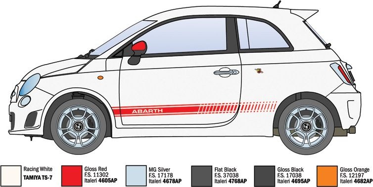 Zdjęcie Abarth 500 2008 1:24 Italeri 3674