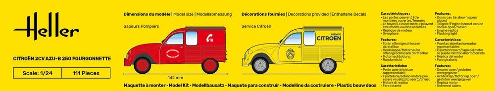 Zdjęcie Citroën 2CV AZU-B 250 Fourgonnette 1:24 Heller 58701