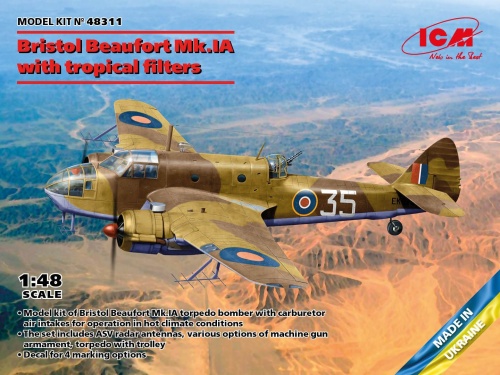 Bristol Beaufort Mk.IA with tropical filters 1:48 ICM 48311