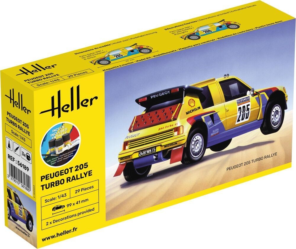 Zdjęcie Peugeot 205 Turbo Rally 1:43 Heller 56189 STARTER KIT