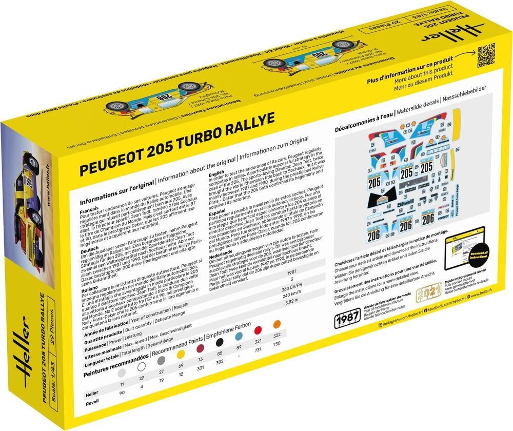 Zdjęcie Peugeot 205 Turbo Rally 1:43 Heller 56189 STARTER KIT
