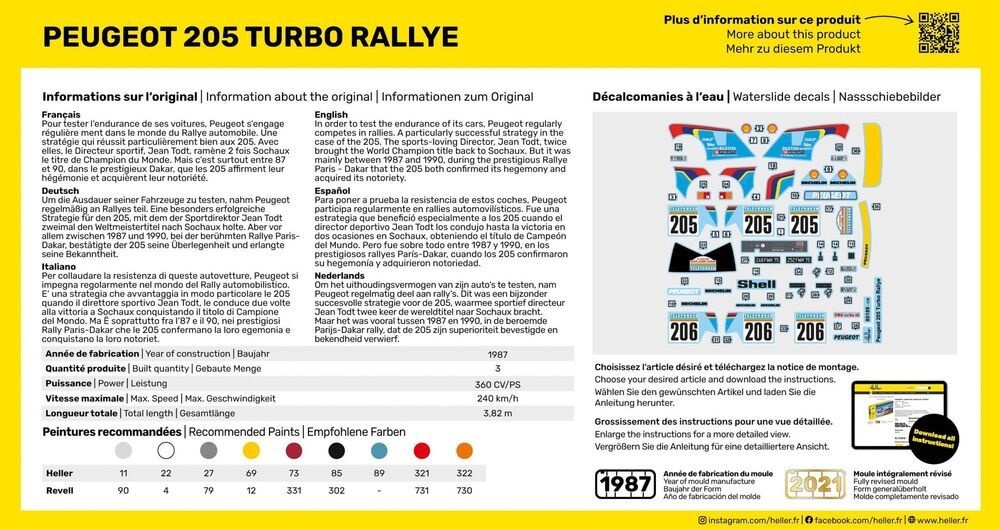 Zdjęcie Peugeot 205 Turbo Rally 1:43 Heller 56189 STARTER KIT